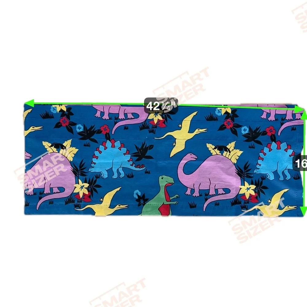 Dinosaur Window Valance Kids Blue Multicolor Novelty Print Retro‎ Kidcore